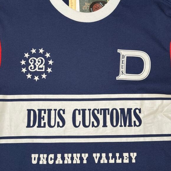 Deus Ex Machina Box Fit Round Up Long Sleeve Tee Red Blue Size XL NWT - Picture 3 of 9